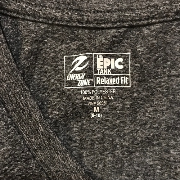 Charcoal Grey dry fit workout tank top. - Picture 2 of 3